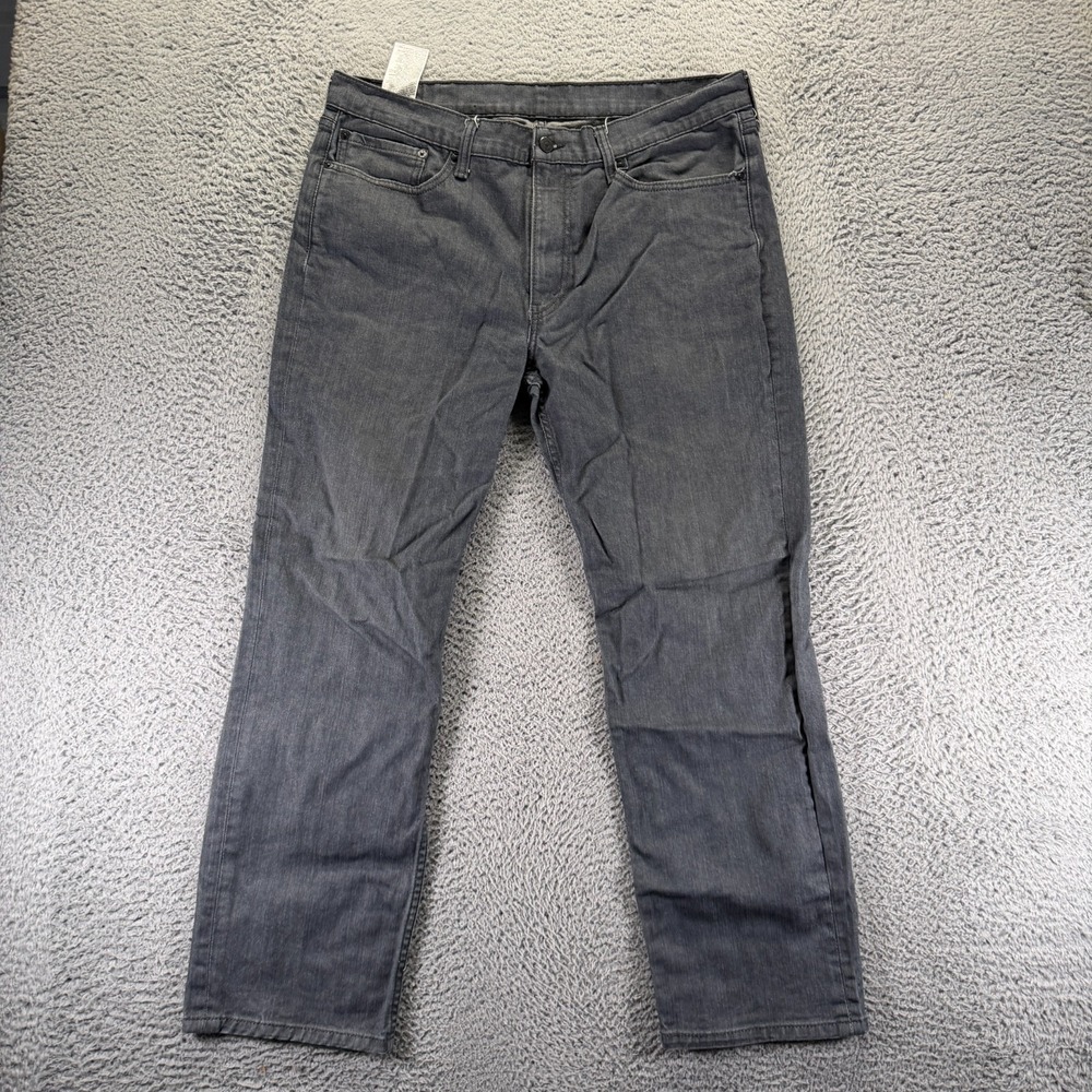 Levi's 514 Jeans Mens 38x30 Black Cotton Denim Straight‎ Faded Workwear Stretch